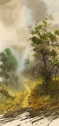 Arif Ansari, 10 x 22 Inch, Water Color on Paper, Landscape Painting, AC-AA-064